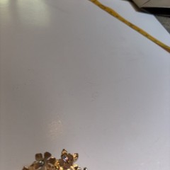 Vintage Gold Tone Rhinestone Eyeglasses Scarf Clip Ring Novelty Glasses Brooch⁠