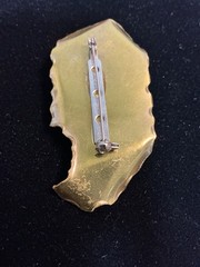 Vintage Mixed Metal Pin Brooch Abstract Brass Copper Handmade Artisan