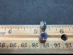 1.62g Vintage Sterling Silver 925 Pendant Round Faceted Purple Geometric M