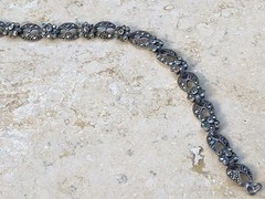 ✨VINTAGE Sterling Silver MARCASITE Floral 🌺Tennis Bracelet 🌟ESTATE Jewelry🌟