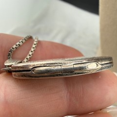 Vintage Sterling Silver Locket Engraved 24”