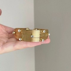 Vintage brushed gold open bangle