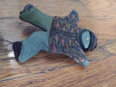 Vintage Polymer Clay Boy Brooch 2.5in Figure Signed