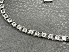 Vintage Art Deco Open Back Crystal Tennis Necklace Silver Tone Y Drop Choker