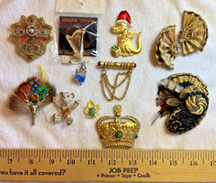 10 Vintage Brooch Pin 1980s 1990s variety of styles