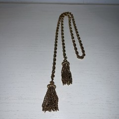 Signed Monet Open End Double Tassel Necklace Belt 36”