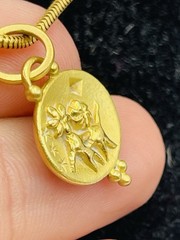 Temple St Clair 18k Yellow Gold Gemini Zodiac Medallion Pendant Necklace