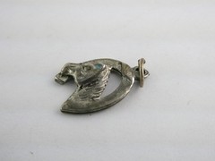 Vintage Unmarked Sterling Silver Horse Horseshoe Lucky Charm Pendant 1.2g .75 In