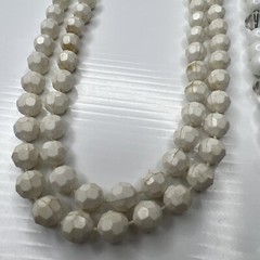 H3 Lot lucite crystals white resin beaded acrylic 70s Vintage retro necklace 24”
