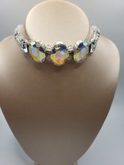 Y2K Signed TARINA TARANTINO Aurora Borealis (AB) Crystal Choker Necklace Vintage