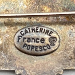 Vintage Catherine Popseco Brooch Art Deco Style Made in France 1.75″