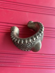 Antique Bronze African Currency Bangle Bracelet