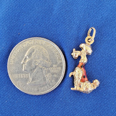Original 14K GOLD Dog Pendant Exotic Rare Poodle Enamel Vest k9 Charm Medallion