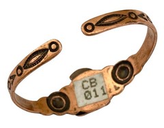 VINTAGE WHEELER CO. Stamped Copper Turquoise BUNNY BABY/CHILD Cuff Bracelet