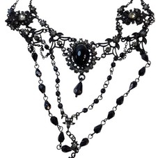 Vintage black gothic style necklace and earring set unbranded Cosplay