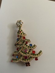 Dorothy Bauer Christmas Tree Brooch Pin Pendant Unique/ vintage