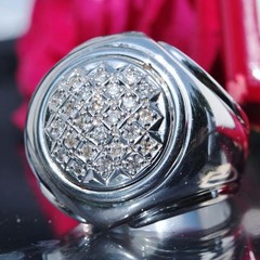 14k white gold ring 1.00ct natural diamond sz 10.5 vintage handmade 17.75g Gab5