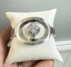 Vintage ALICIA TD-27 Signed TAXCO Mexico 950 Silver Modern Chunky Bracelet 73g