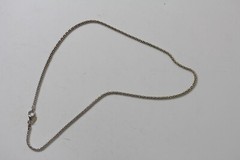 VINTAGE POPCORN STERLING SILVER 925 CHAIN LINK NECKLACE 17.75″ STAPLE LAYER
