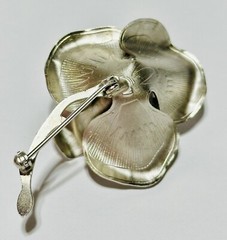 Silver Tone Rose Brooch 2 Inches.