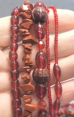 Vintage Multi-strand Glass, Plastic And Stone Beads Necklace 19in +.