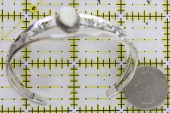 VINTAGE NATIVE AM INDIAN MOP FEATHER STERLING SILVER 925 CUFF BRACELET 6.25″