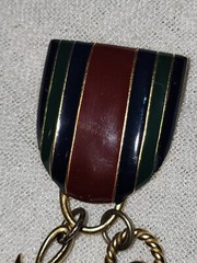 Medal Military Style Anchor and Pulley M JENT Vintage Gold Pin Brooch V-0139