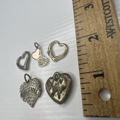 H7 Lot Rose Gold Silver Crystals Texas I Love You Hearts Retro Pendants