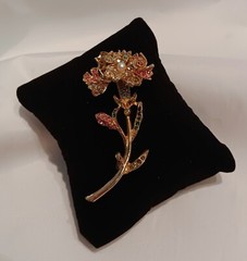 Flower Art Mode Jewelry Creations Brooch Arthur Pepper Carnation Rhinestones