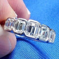 Original EARTH MINED DIAMOND Deco Wedding Band 2 CARAT PLATINUM Engagement Ring