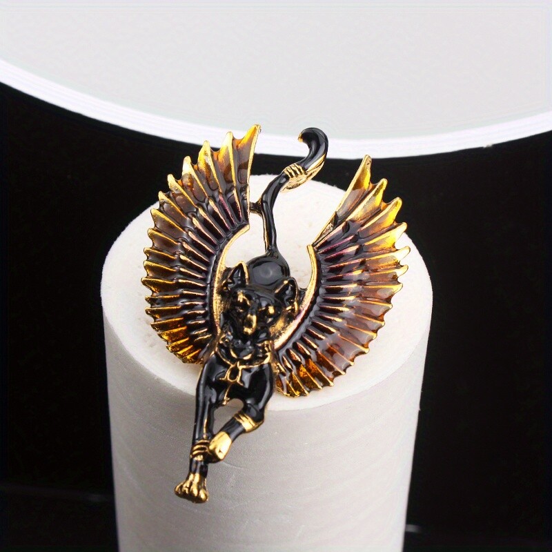 Personality Cute Enamel Dripping Angel Cat Brooch with Wings Accessories