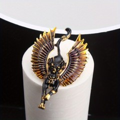 Personality Cute Enamel Dripping Angel Cat Brooch with Wings Accessories