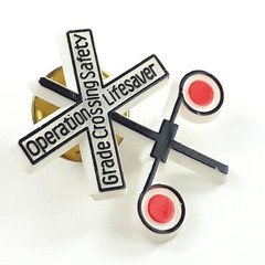 Vintage Operation Lifesaver Grade Crossing Saftey Pin Train Lapel Brooch Badge