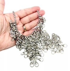 JULIANA Delizza & Elster Bezel Set Crystal Bib Necklace Earrings Vintage Jewelry