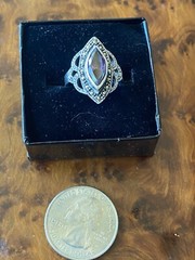 markasite and amethyst sterling silver ring siz 5.5