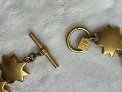 Vintage Anne Klein Matte Gold Star Link Choker Necklace Toggle Celestial 80s 90s