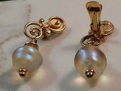 Vintage Ben Amun Gold-Tone Statement Clip-On Earrings