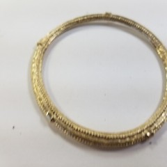 Vintage Gold Tone Solid Textured Nautical Bangle Bracelet