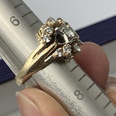 Vintage 14k Solid Yellow Gold .90ct Natural European Cut Diamond Ring