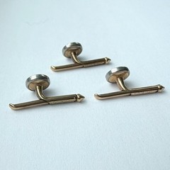 Three Gold Plate Vintage Formal Tuxedo Shirt Stud