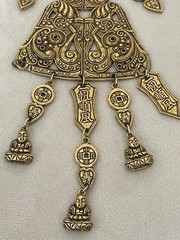 Vintage Large Accessocraft New York NYC Necklace Coro Heavy Brass Buddha 29 In.