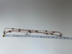 Vintage Rosa Austrian Crystal Necklace Stations Smoky Gold Tone 60″ DJ195