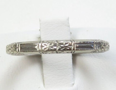 Antique Art Deco 1920’s Wedding Band 14KW Ring Size 7 UK-N1/2 2.41 MM Engraved