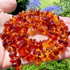 Vintage Natural Baltic Amber Necklace 18,5″ Polished Cognac Nugget Beads