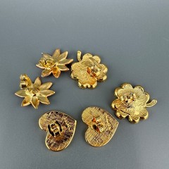Vintage Enamel Stud Earrings Lot Signed Poinsettias Shamrocks USA Hearts Holiday