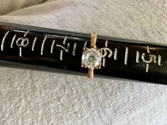 Beautiful antique art deco clear Spinel 10k yg ring size 6.25 in orig. ring box