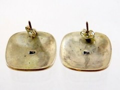 Sterling Silver Black Onyx Glyph Stud Earrings 925 Geometric Studs 6.9g .75 Inch