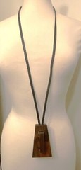 Gerda Lynggaard Monies Leather Wood Pendant Necklace