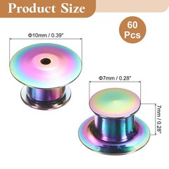60Pcs Metal Locking Pin Backs, Pin Keepers Locking Clasp, Multicolor