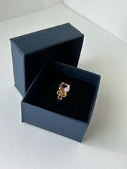 Vintage Pink Cubic Zirconia Ring Gold Plated Womens Size 6.5